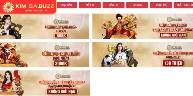 Khuyến Mãi Kimsa – Cập Nhật Ưu Đãi Mới Nhất Cho Người Chơi 2 Khuyến mãi chuyên biệt cho từng trò chơi