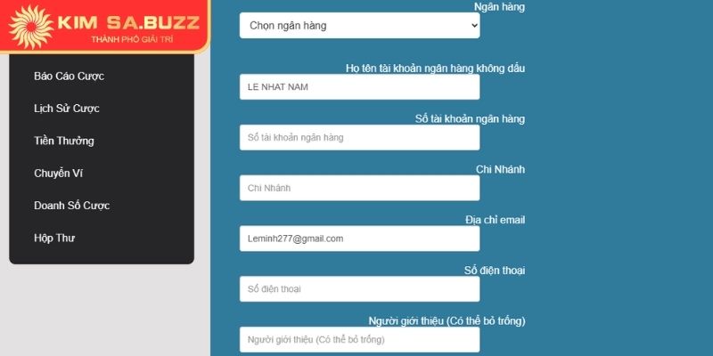 Tài khoản ngân hàng trùng khớp